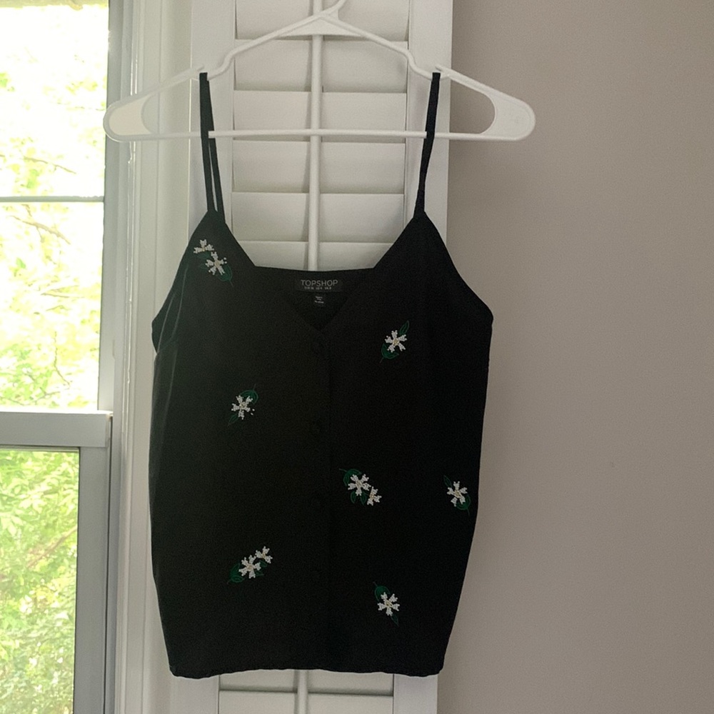 Top Shop flower beaded tank
